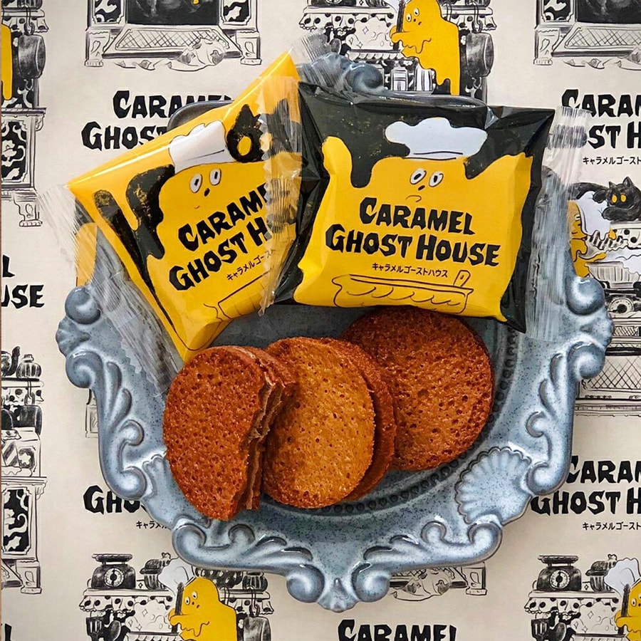 【日本直邮】焦糖鬼屋 CARAMEL GHOST HOUSE 焦糖巧克力夹心饼干 曲奇酥脆饼干 5枚