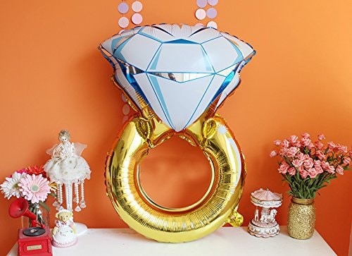 Party Balloons 43 Inch and 33 Inch Diamond Ring Foil Balloons Helium Balloons for Wedding Decoration Bachelorett
