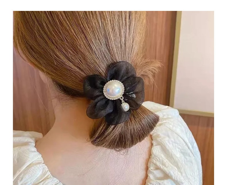 【中国直邮】爪哇岛 超仙珍珠发圈发绳 粉色花朵款