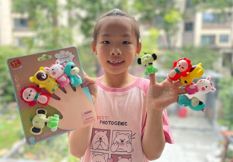 【中国直邮】 FOXTAIL 早教手指玩偶 讲故事 儿童 婴幼儿搪胶动物 摆件5只装*2份 -斑马款*|