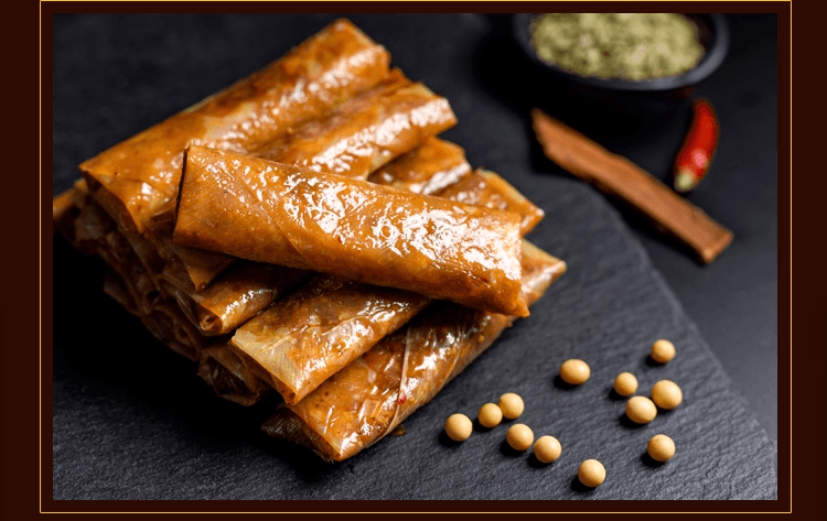 Bean chicken Vegetarian chicken and bean products Spicy bean skin rolls leisure snacks Spicy flavor 70g*2 bags