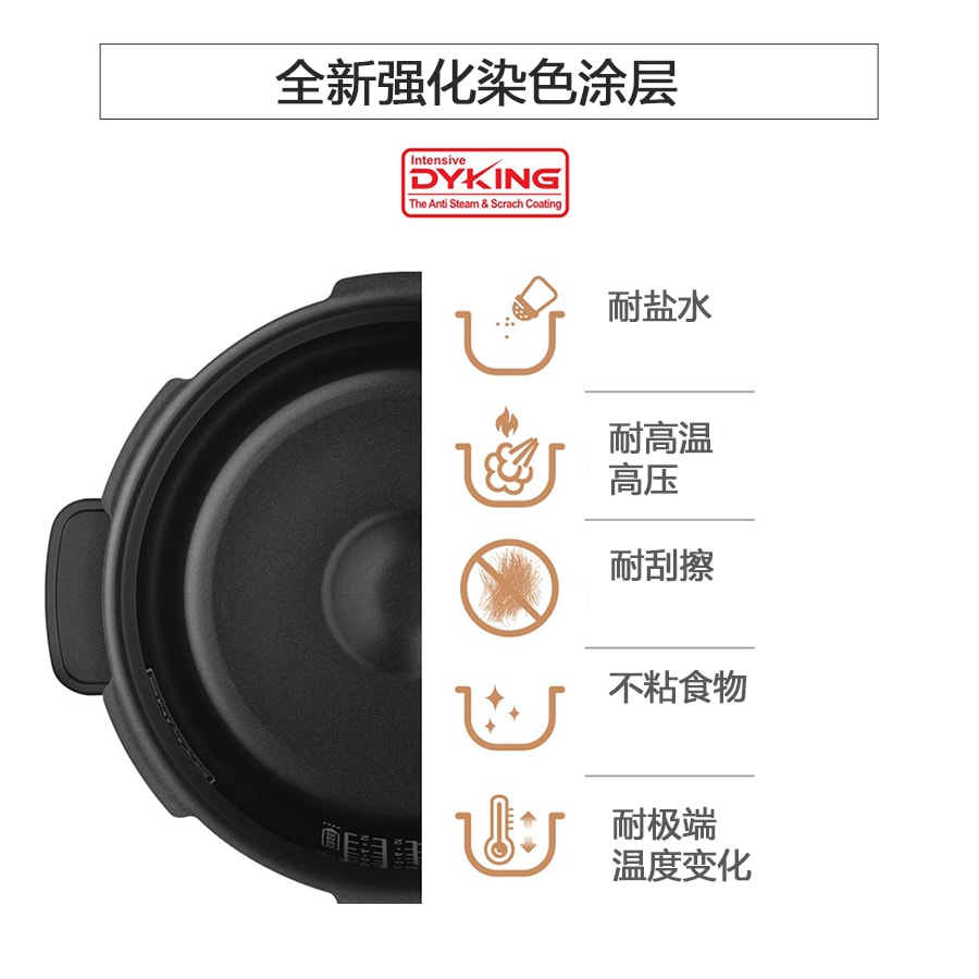 韩国  Cuchen官方旗舰店热盘 电饭锅 CJS-FD0600RVUS 6杯米 黑色、深银色