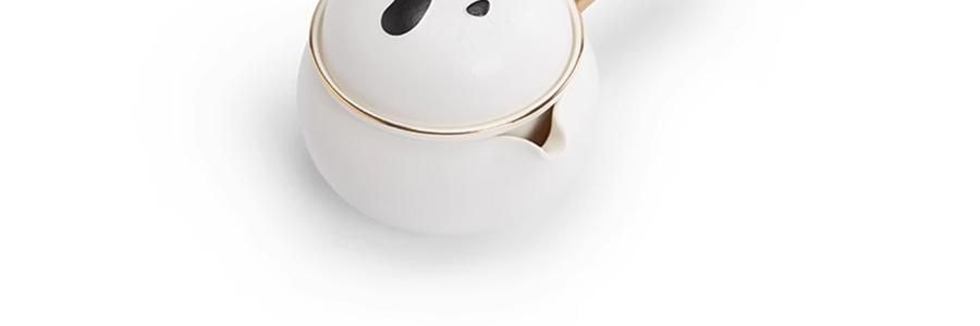 南山先生 熊猫茶具 陶瓷侧把茶具礼盒 便携式旅行茶具套装 黑白品杯 1壶+2杯+1收纳包