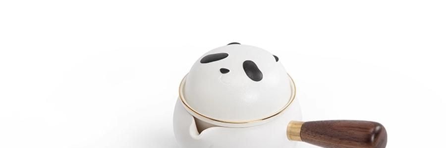 南山先生 熊猫茶具 陶瓷侧把茶具礼盒 便携式旅行茶具套装 黑白品杯 1壶+2杯+1收纳包