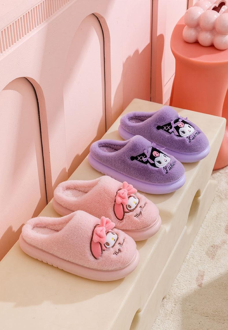 【中國直郵】 FOXTAIL 三麗鷗秋冬棉拖 室內 家居 秋冬 親子 女拖鞋 防滑耐磨 透氣-大耳狗 28-29碼 1雙