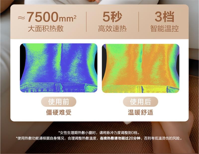 【中国直邮】  SKG 腰部按摩器K5二代护腰按摩腰部按摩仪热敷暖宫腰带脉冲  珍珠白 1个装