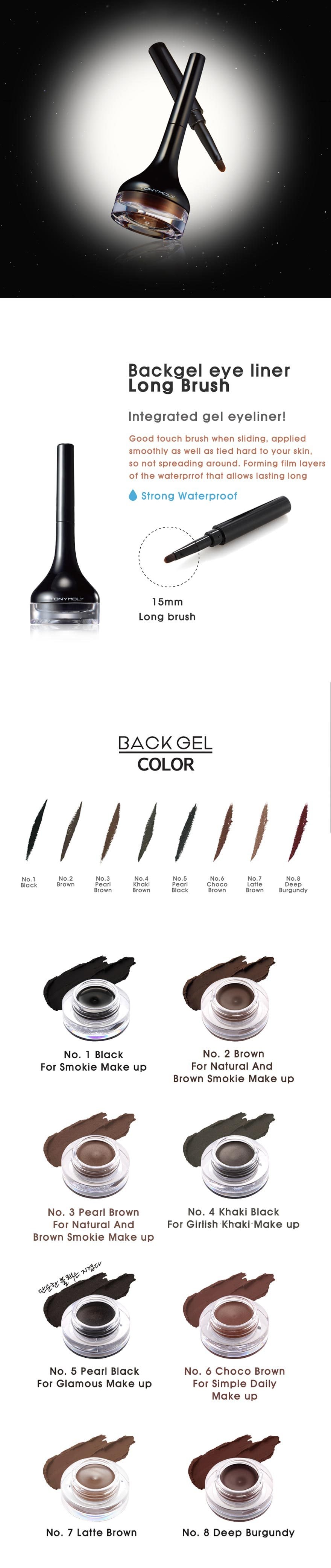 Back Gel Eyeliner #1 Black 4g
