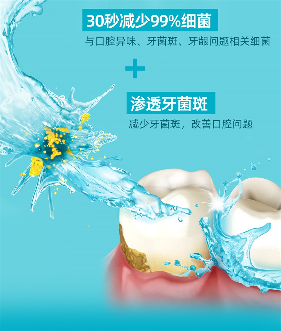 【中国直邮】李施德林 零度精油漱口水清洁口腔口臭口气清新留香 冰蓝零度500ml