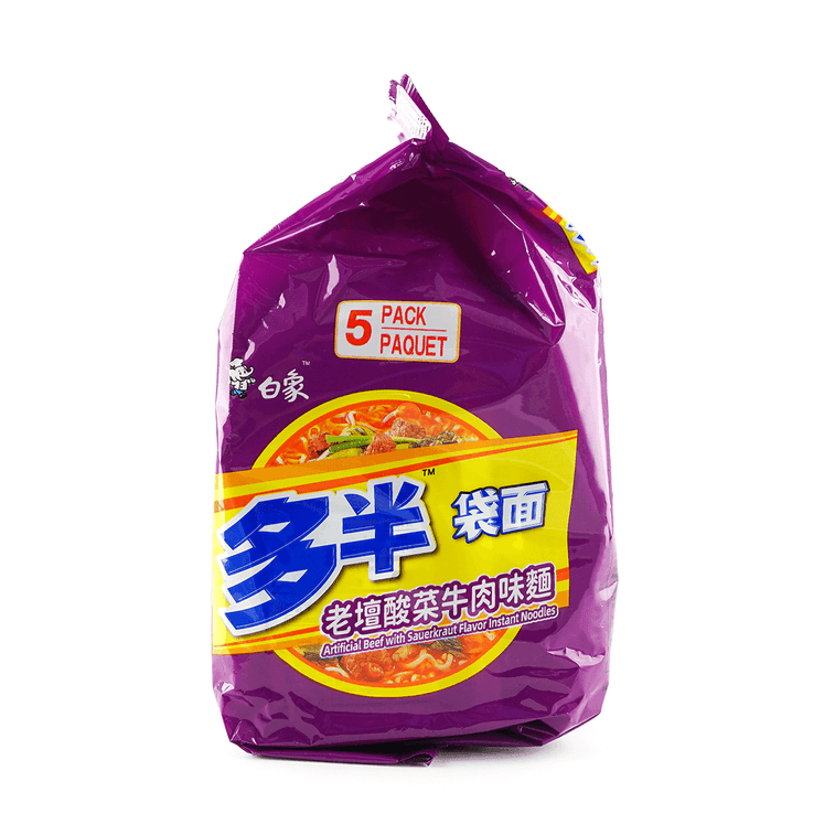 【中國直郵】 BAIXIANG白象 多半袋 老壇酸菜牛肉麵 五連包 125g*5