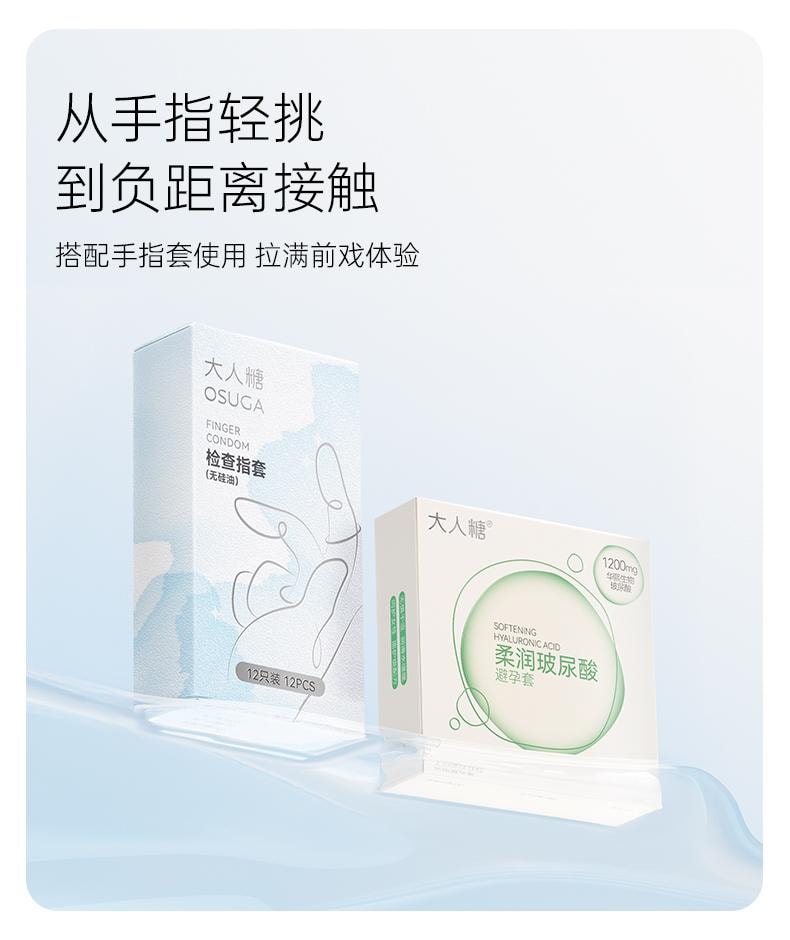 大人糖 醫用手指套 超薄情趣用品Les女性專用指套成人情趣 12隻/盒