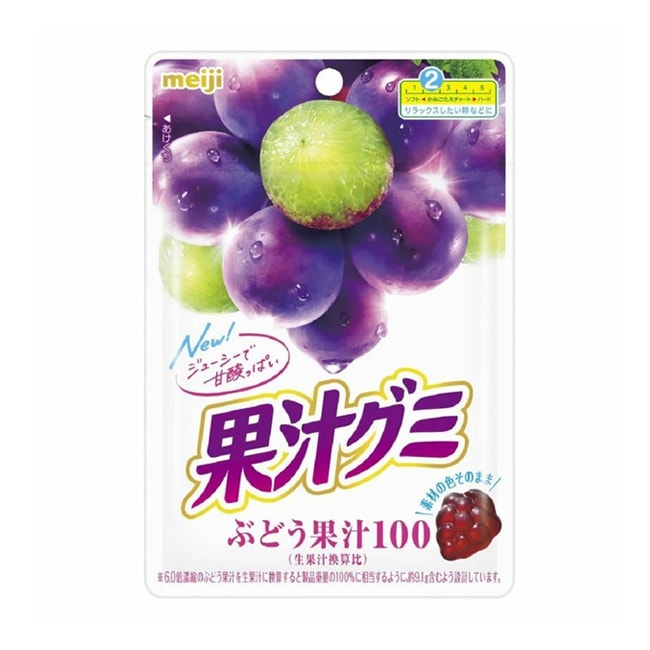 【日本直邮】MEIJI明治 果汁软糖 网红QQ糖 葡萄味 54g