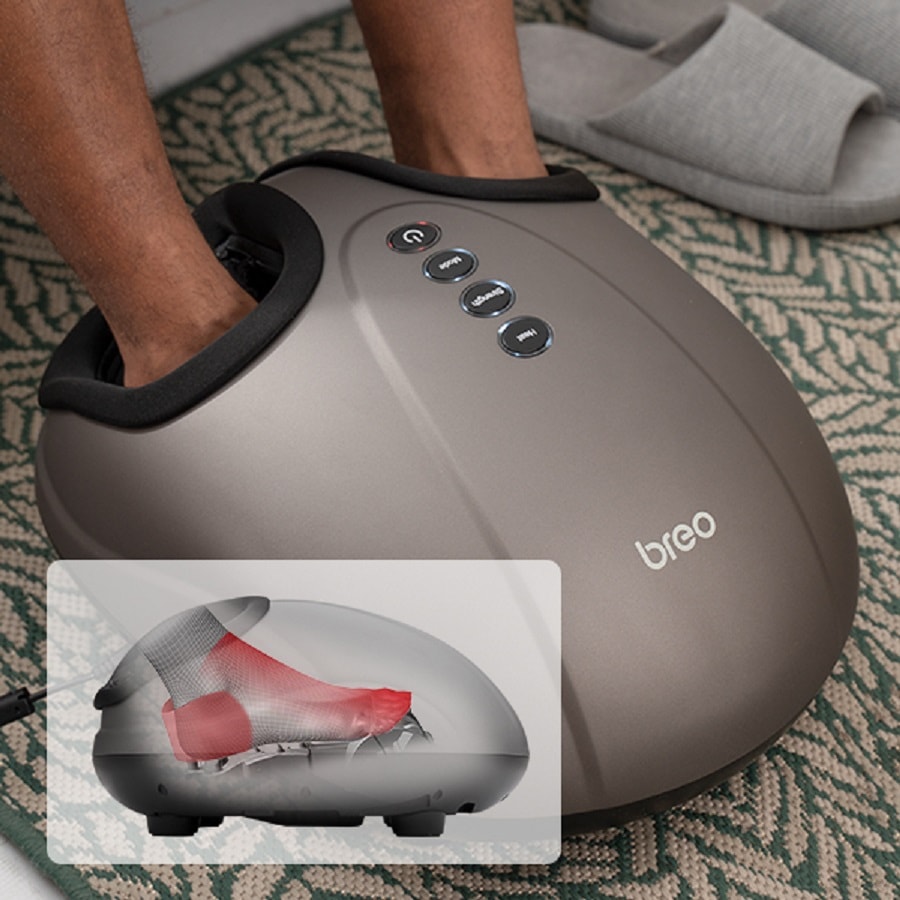 BREO倍輕鬆 腳部按摩儀 足療按摩器 揉捏加熱多功能 緩解足底筋膜炎 送長輩生日禮物 中國品牌