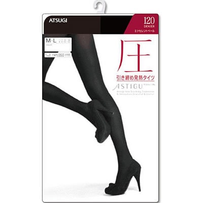 日本 ATSUGI 厚木 秋冬加壓塑型發熱保暖連褲襪子女120D 黑色 M-L 身高150-165cm 1pc