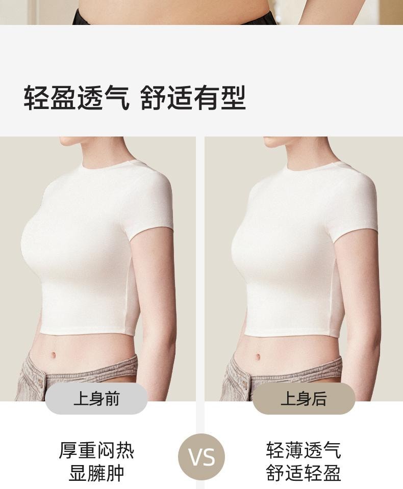 幸棉 绿色M码V领夏季透气轻薄网纱内衣舒适无钢圈防下垂性感美背文胸