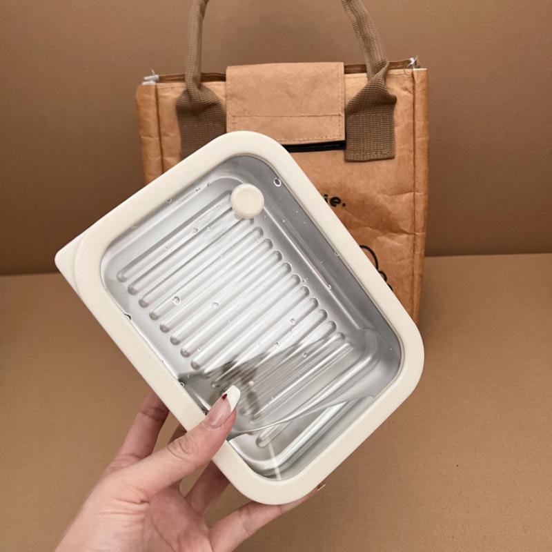 【中國直郵】 親太太 304不銹鋼可進微波爐密封盒帶飯餐便當盒 700ml(女生款)1個