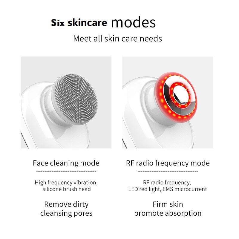 【全新升級二合一多功能】KΛKUSΛN mini童顏清潔儀射頻美容儀 白色 1件