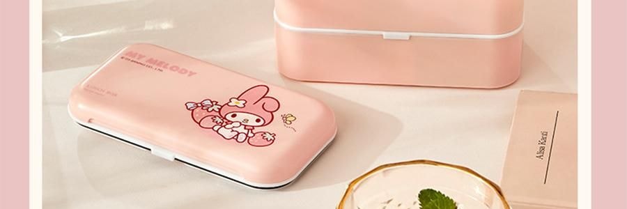 川島屋 melody雙層便當盒 便攜餐盒 18.8*10*11cm 【三麗鷗聯名】