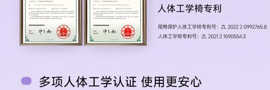 BKT 人體工學護腰坐墊靠背 久坐神器坐姿托 多種椅子適用 363*327*333mm 標準款丁香紫【楊冪同款 故宮聯名】