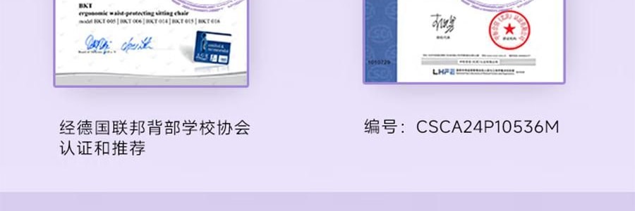 BKT 人體工學護腰坐墊靠背 久坐神器坐姿托 多種椅子適用 363*327*333mm 標準款丁香紫【楊冪同款 故宮聯名】
