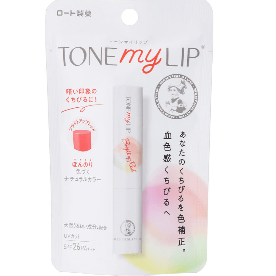 Tone My Lip Tinted Color Lip Balm Unscented - Bright Up Red 2.4g