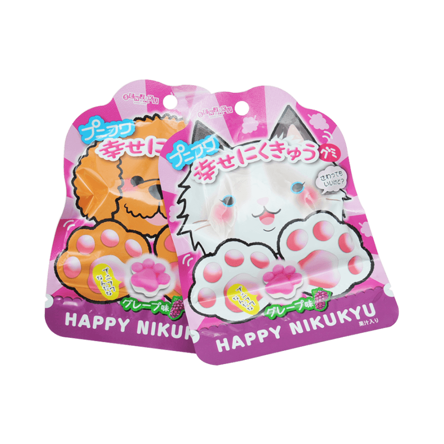 [日本直邮] SENJAKU 扇雀饴本铺 幸福猫爪水果橡皮糖  葡萄味 30g