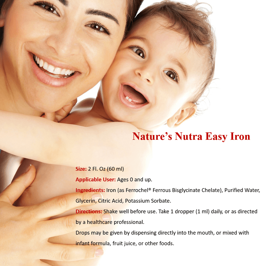 Easy Iron 2 Fl. Oz (60ml) Premium Baby and Infant Liquid Drops