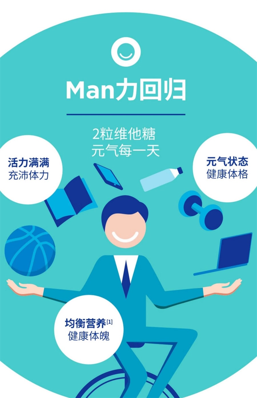 【中国直邮】OLLY 复合维生素男士辅酶Q10生物素矿物质软糖VC 90粒