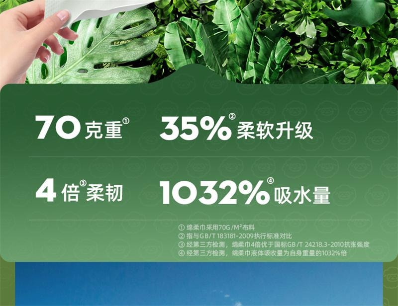 【中国直邮】 德佑 绵柔巾婴儿洗脸巾干巾湿巾两用新生儿宝宝专用非棉柔巾湿纸巾 80抽/包