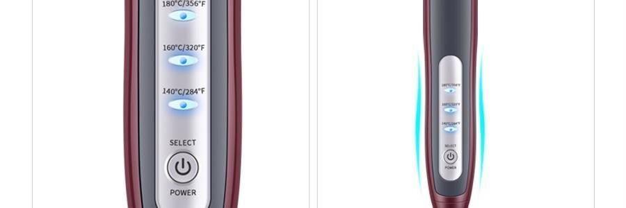 K·SKIN金稻 直发梳 直卷两用网红款 卷发神器 懒人迷你型 KD388B 枣红色 多档控温 