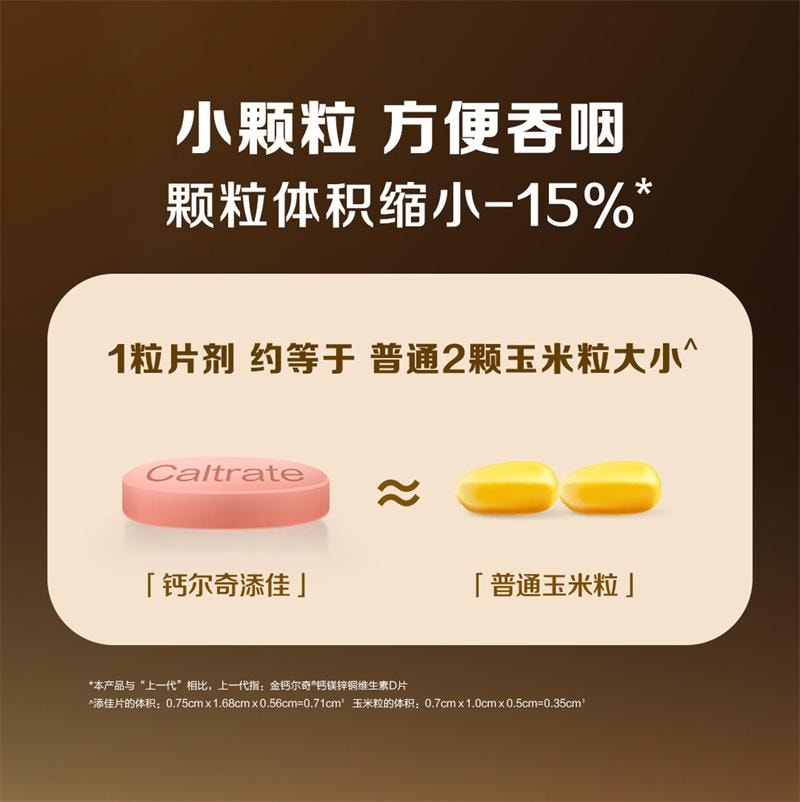 【中国直邮】 钙尔奇 多种矿物质维生素D片 中老年人补钙碳酸钙D3腰腿疼痛正品60粒/瓶(建议拍3盒)