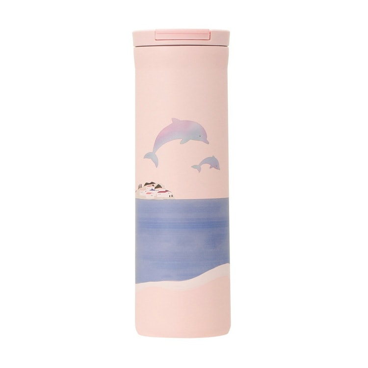 【日本直邮】STARBUCKS日本星巴克 海洋限定粉色许愿海豚不锈钢保温杯 473ml