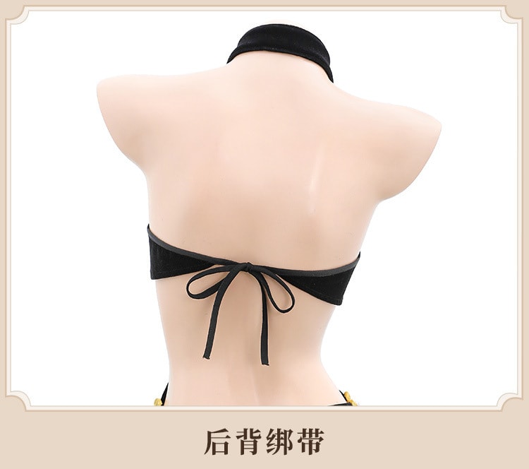 【中国直邮】霏慕 梅花刺绣饰胸高开衩旗袍情趣内衣古典丝绒性感制服