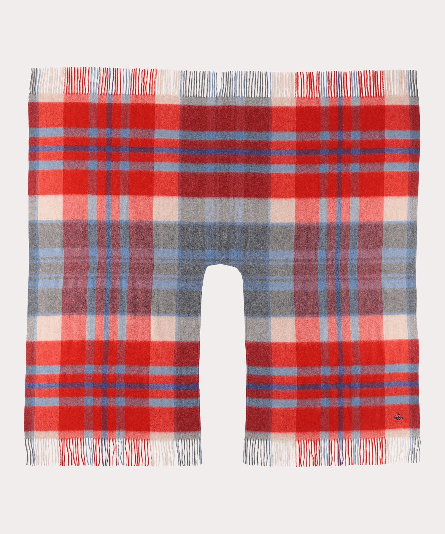 Vivienne Westwood 維維安·韋斯特伍德||格紋羊毛披肩圍巾||紅色 均碼