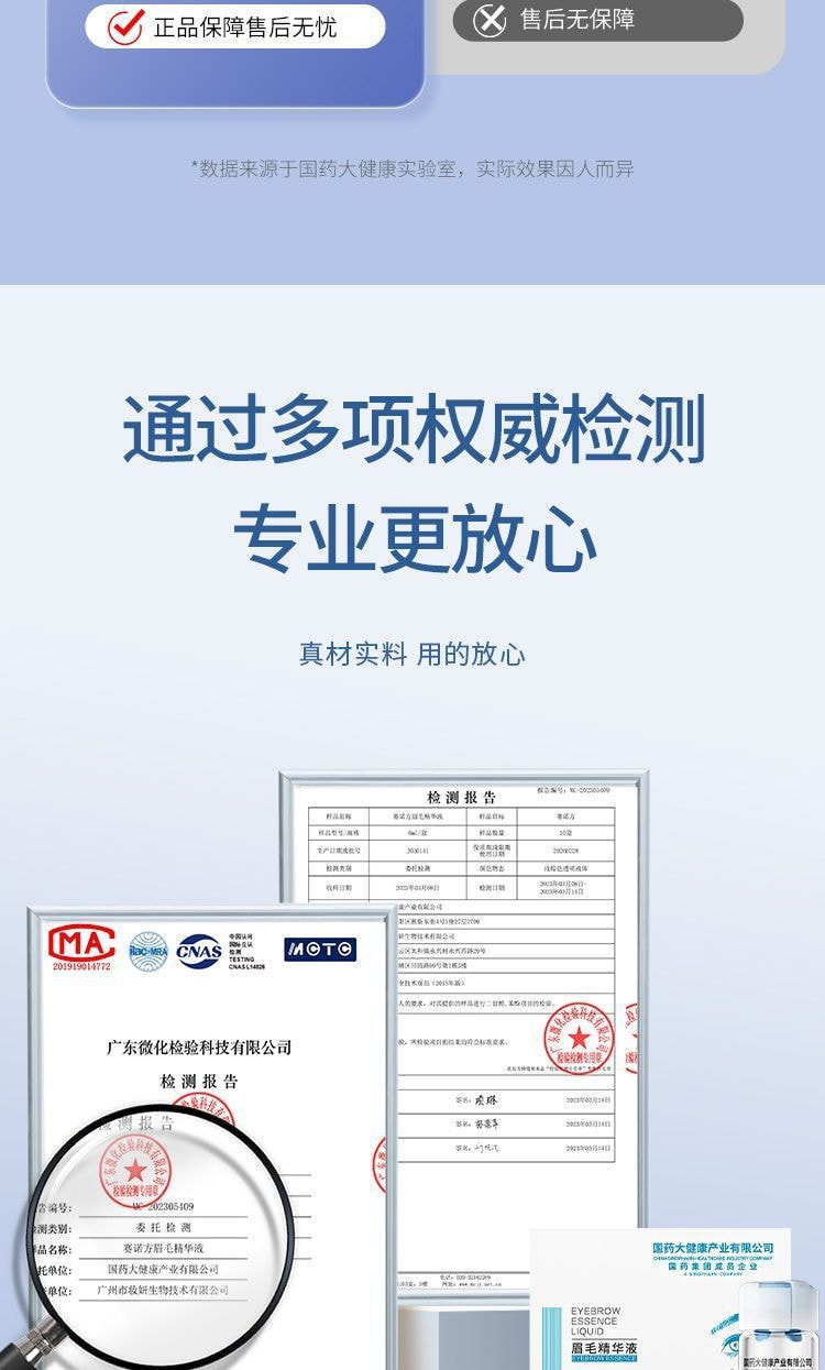 【中国直邮】国药集团 赛诺方 眉毛快速增长浓密 眉毛营养液 一盒