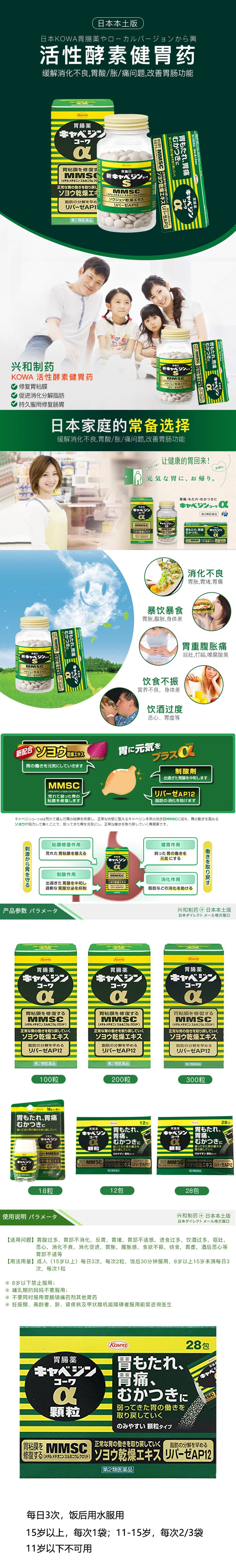 【日本直郵 】興和製藥KOWA 胃腸片胃腸藥胃腸健胃消食胃脹不消化 300片