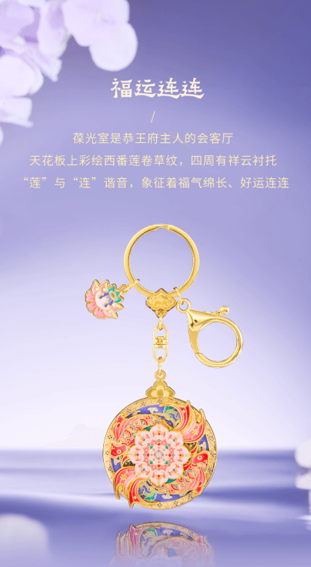 中国直送】恭親王の屋敷 幸運回転キーホルダー 車のキーペンダント