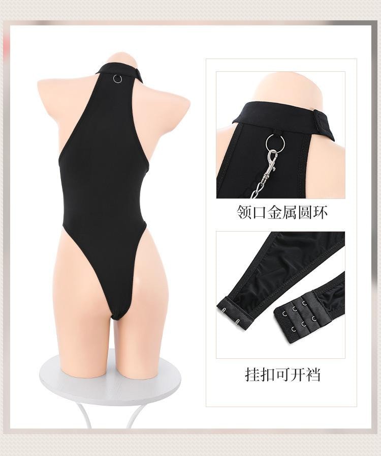 【中國直郵】 霏慕 結緣之約露胸開襠連身衣套裝情趣內衣性感純欲免脫