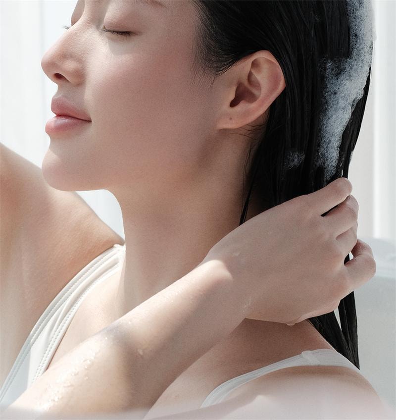 古迪 洗頭梳二合一矽膠洗頭髮神器頭部按摩梳洗 淺紫色 1個裝