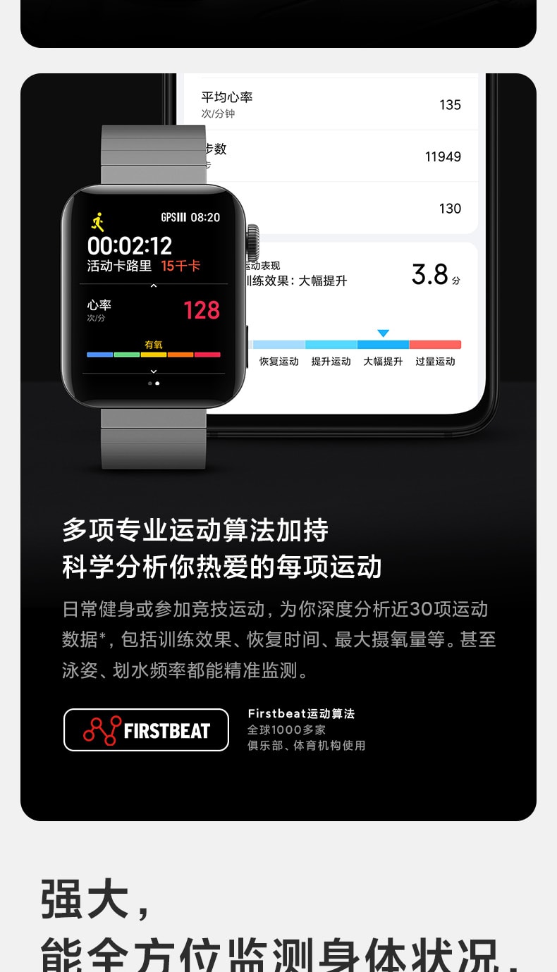 改款淘汰[中国直邮]小米 MI 手表运动跑步NFC 学生智能手机手环 支付宝付款wifi 小爱同学 1个装