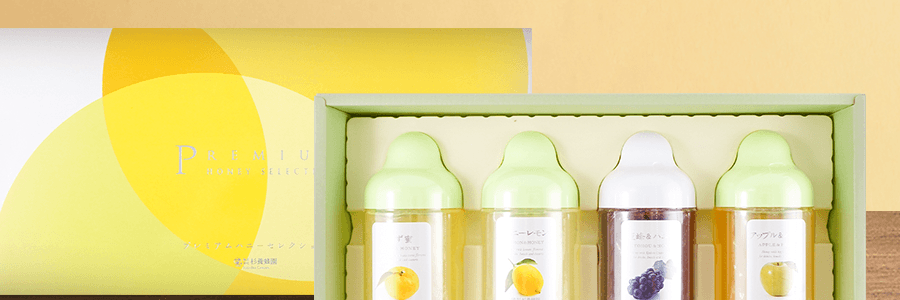 【美容养颜】杉养蜂园 四种口味蜂蜜盒子 柚子 柠檬 葡萄 苹果 4枚入  4*300g