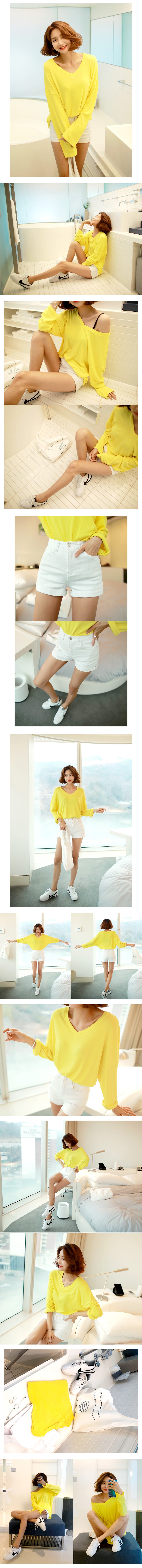 KOREA High Waist Denim Shorts #White S(25-26) [Free Shipping]