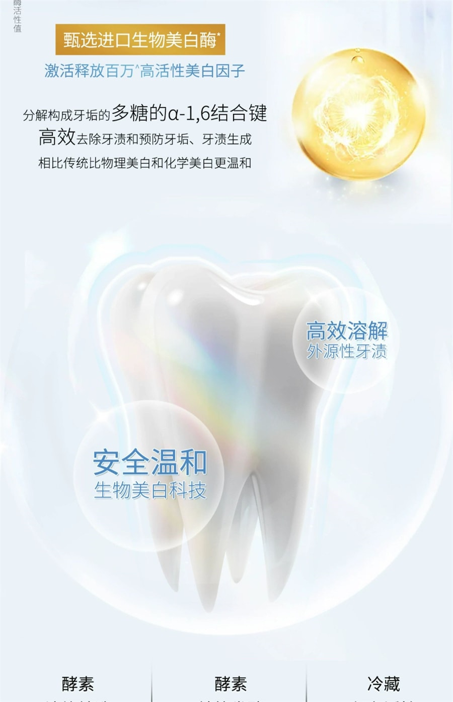 【中国直邮】Saky/舒客  酵素美白牙膏清新口气牙齿亮白清洁口腔含氟   鲜萃青柠120g/支