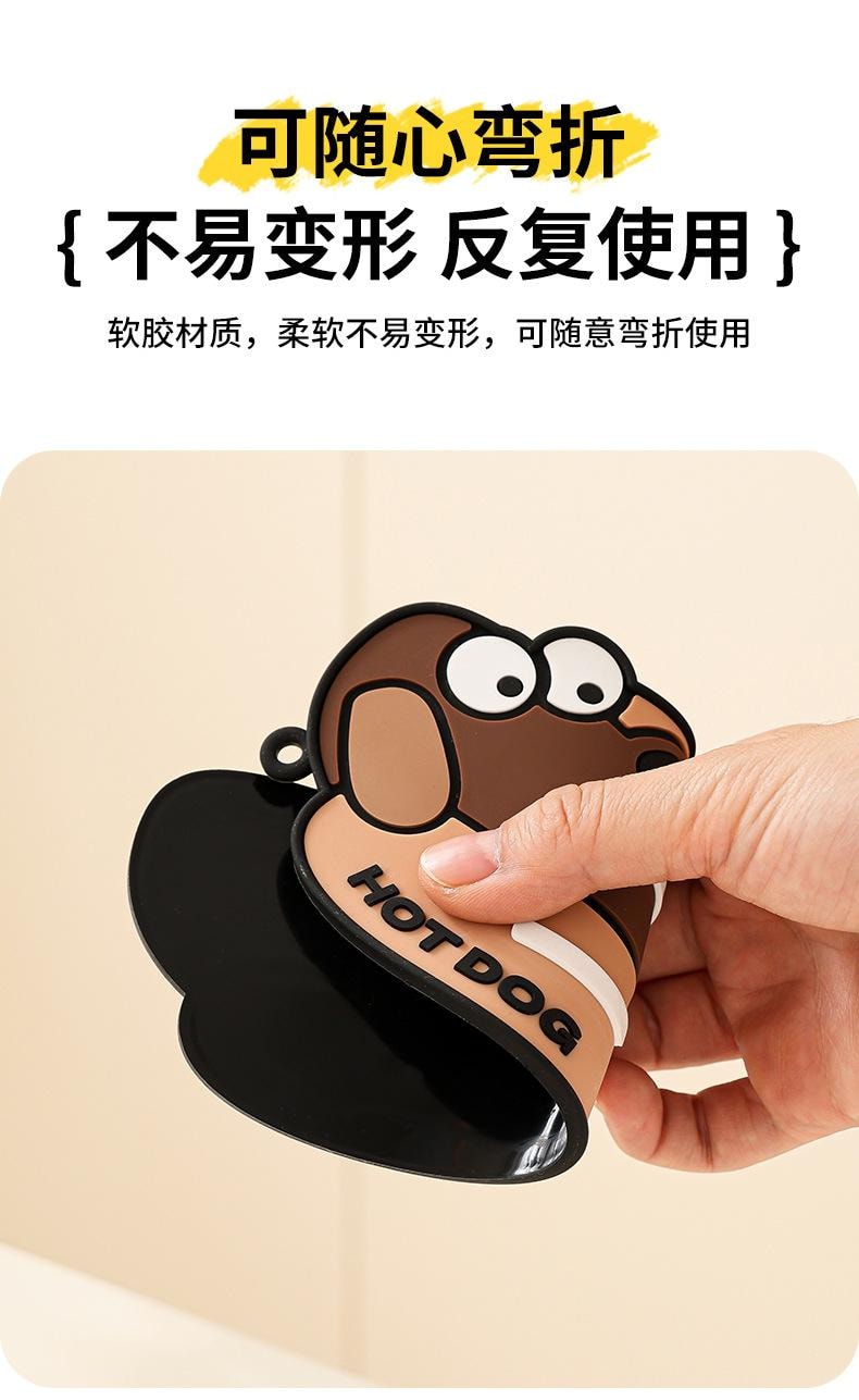 FOXTAIL 卡通锅盖收纳垫 硅胶 放置器 台面 沥水垫 隔热垫 多功能 厨房 置物架-腊肠狗+小丑鱼 1份