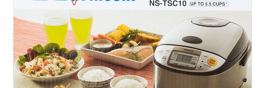 ZOJIRUSHI 【Low Price Guarantee】Micom Rice Cooker Warmer with Steaming Basket  1L, 5.5 Cups, NS-TSC10, 120 Volts 