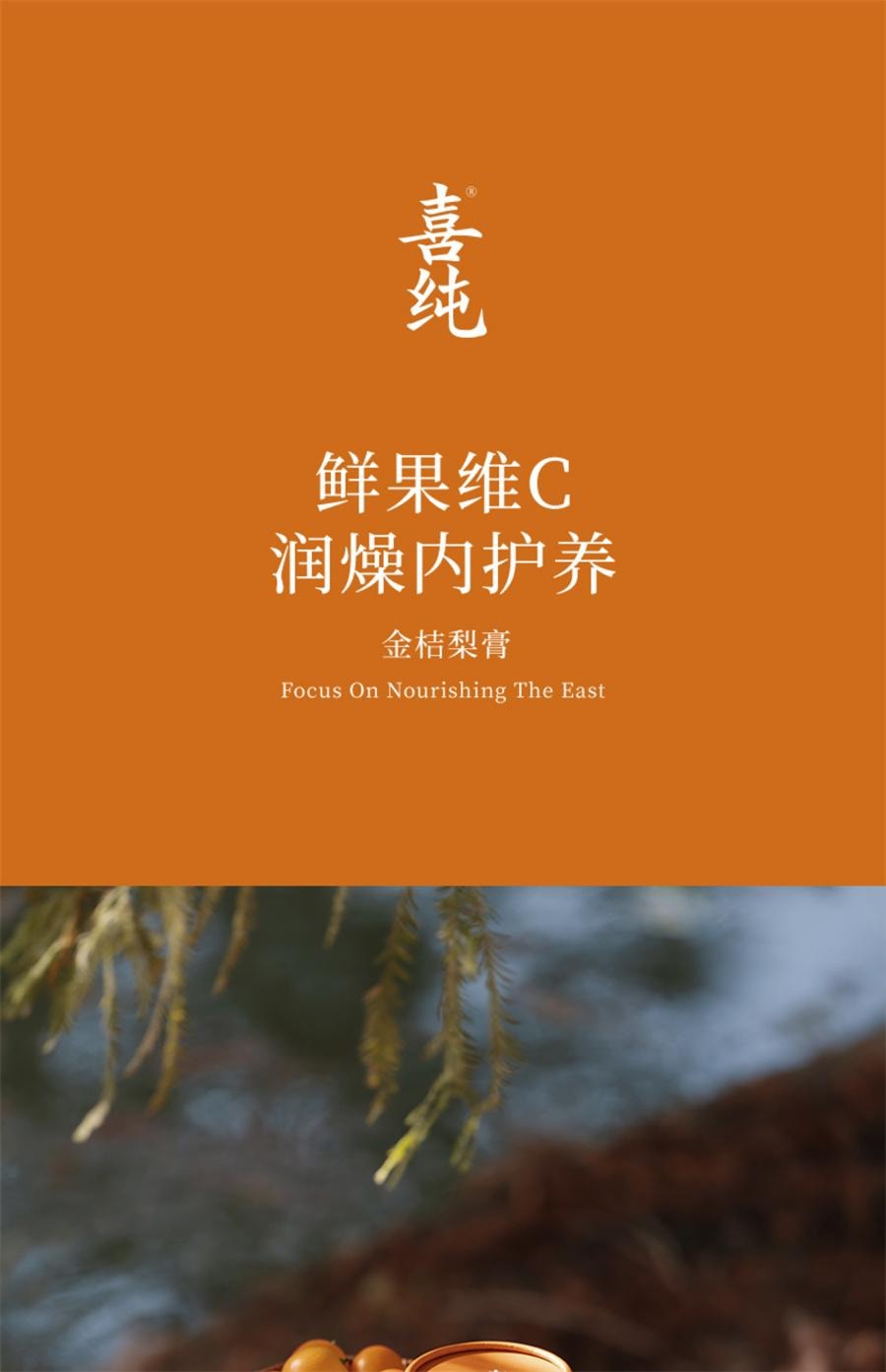 【中国直邮】 喜纯 古法熬制梨条装金桔梨膏鲜橙天然维C儿童梨膏无添加 10g*10条/罐