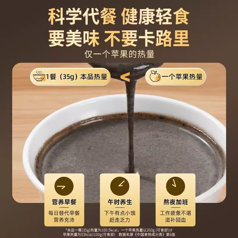 【中国直邮】北京同仁堂 黑芝麻糊核桃黑豆桑葚粉黑芝麻黑豆核桃桑椹粉非养发生发代餐饱腹食品五黑粉 600g