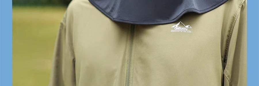 OHSUNNY 带帽檐款防晒面罩口罩 全脸防晒黑 护颈一体 云霜灰