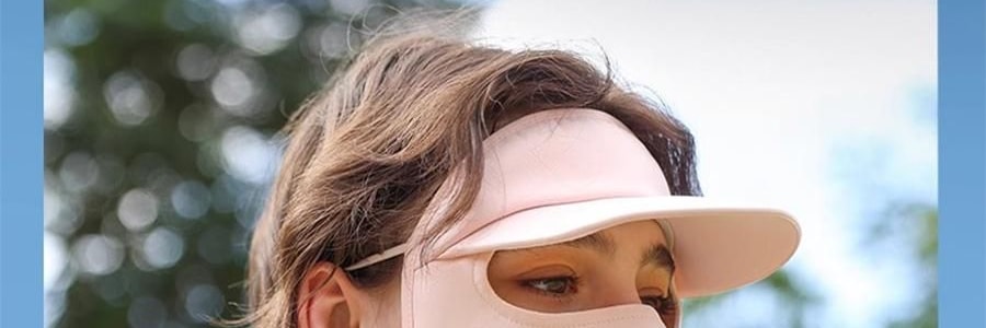 OHSUNNY 带帽檐款防晒面罩口罩 全脸防晒黑 护颈一体 云霜灰
