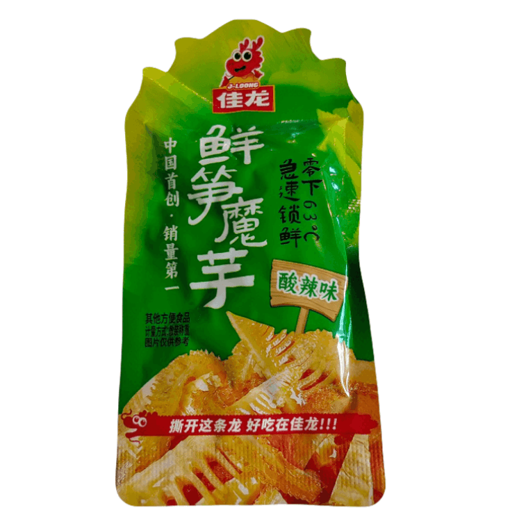 【中國直郵】 佳龍 鮮筍魔芋 酸辣味 20g*10包 素毛肚香辣酸辣味魔芋絲辣條網紅休閒解饞零食小吃