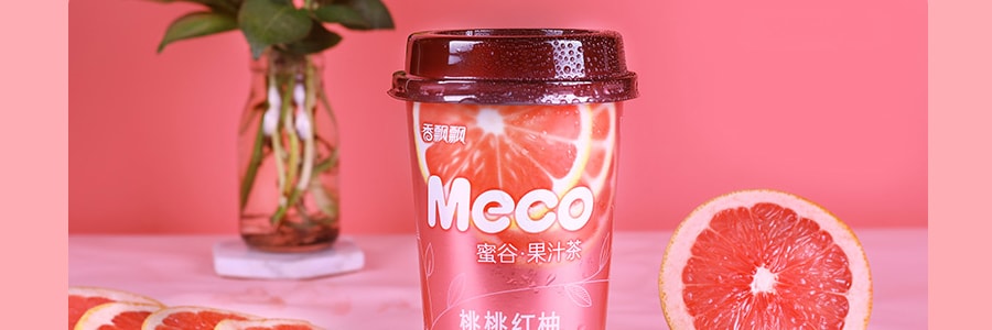 【贈品】香飄飄 MECO 蜜穀果汁茶 桃桃紅柚口味 400ml